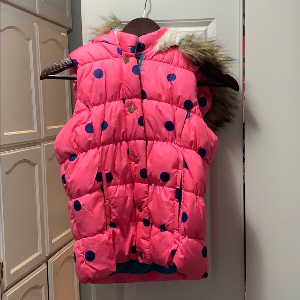Double Deer HOT PINK NAVY BLUE POLKA DOT VEST